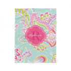 Pink and Mint Boho Paisley Monogrammed