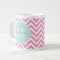 Pink and Mint Chevron Custom Monogram