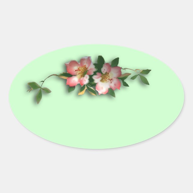 Pink and Mint Floral Background Stickers (Front)
