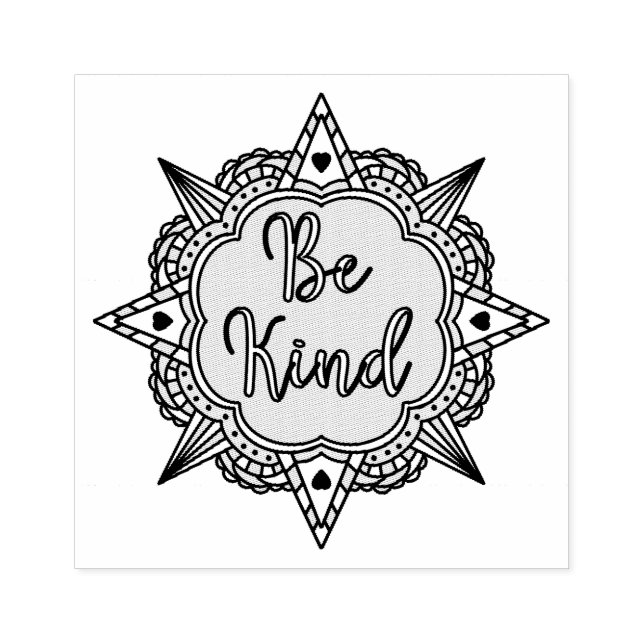 Pink and Mint Green Be Kind Rubber Stamp (Imprint)