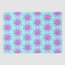 Pink and mint mandelas tissue paper