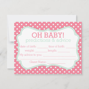 Pink and Mint Polka Dot Predictions & Advice Card