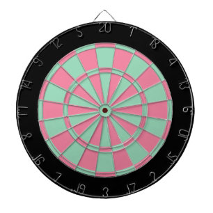 Pink And Mint With Black Border Dartboard