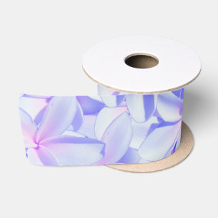 Pink And Moave Frangipani Flowers, Satin Ribbon