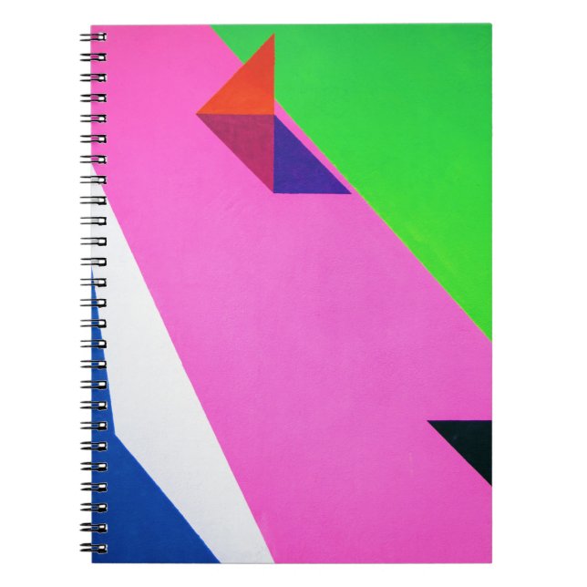 Pink and multicolored abstract art notebook (Front)