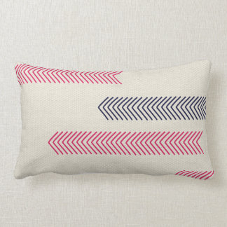 Pink and Navy Aztec Tribal Arrows Lumbar Pillow