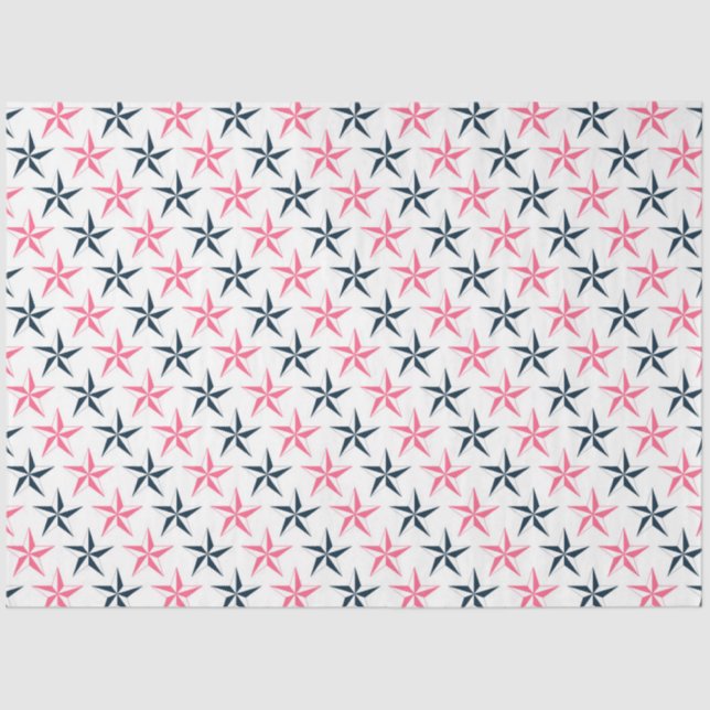 Pink and Navy Nautical Series Design 2 Tissue Paper (Front)