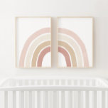 Pink and Neutral Rainbow Girl Nursery Decor<br><div class="desc">Add a finishing touch to your little one's space with this set of two pink and neutral rainbow prints,  perfect for over a crib or dresser.</div>