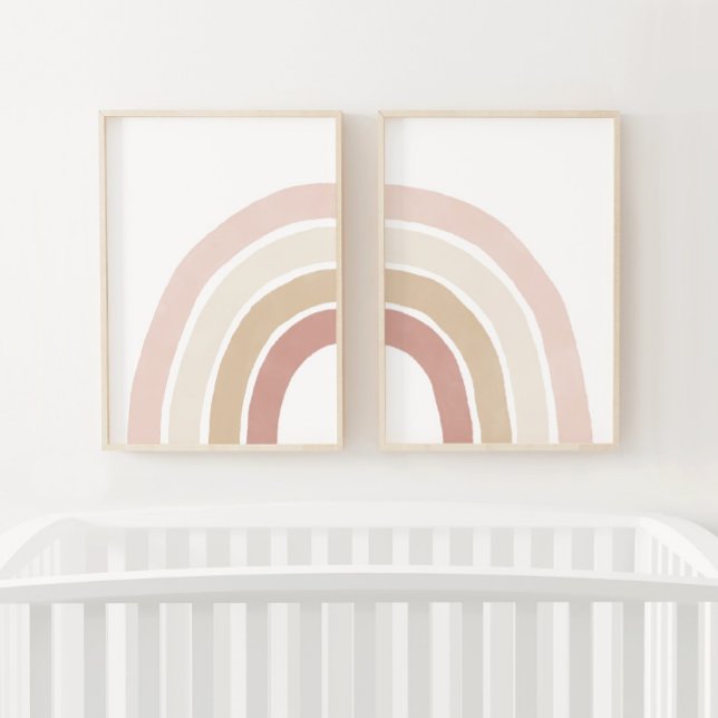 Pink and Neutral Rainbow Girl Nursery Decor (Creator Uploaded)