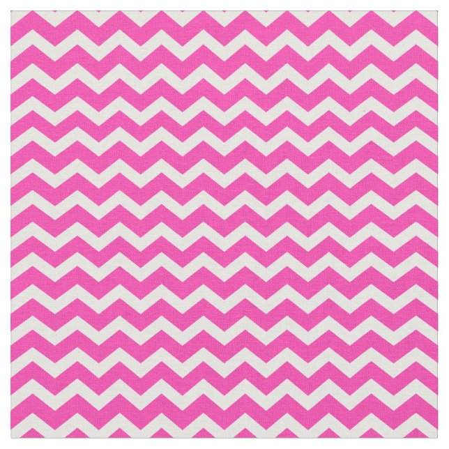 Pink and Off White Chevron Stripes | Pretty Fabric (Close Up)