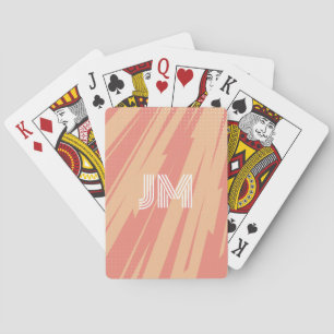 Pink and orange abstract retro design playing cards