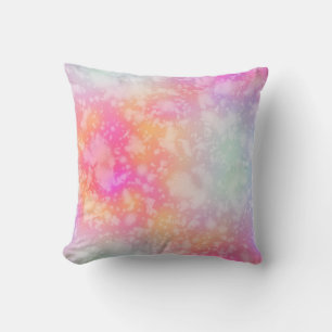Pink and Orange Abstract Watercolor Background Throw Pillow