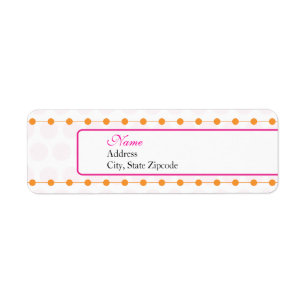 Pink and Orange Baby Shower Return Address Label