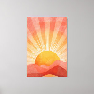Pink and Orange Boho Sunrise Canvas Print