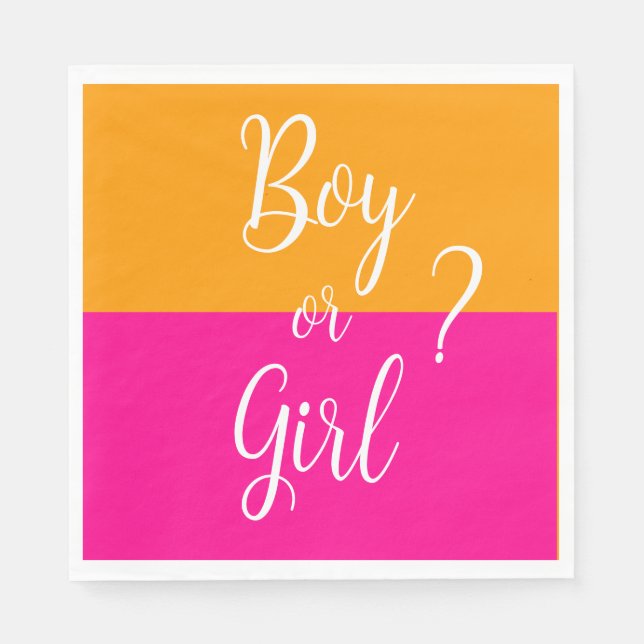 Pink and Orange Boy or Girl  Napkin (Front)