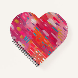 Pink and Orange Brush Marks Abstract Notebook