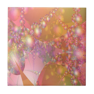 Pink and Orange Bubble Fractal Tile