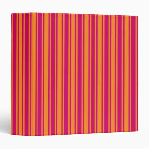 Pink and orange candy stripes binder