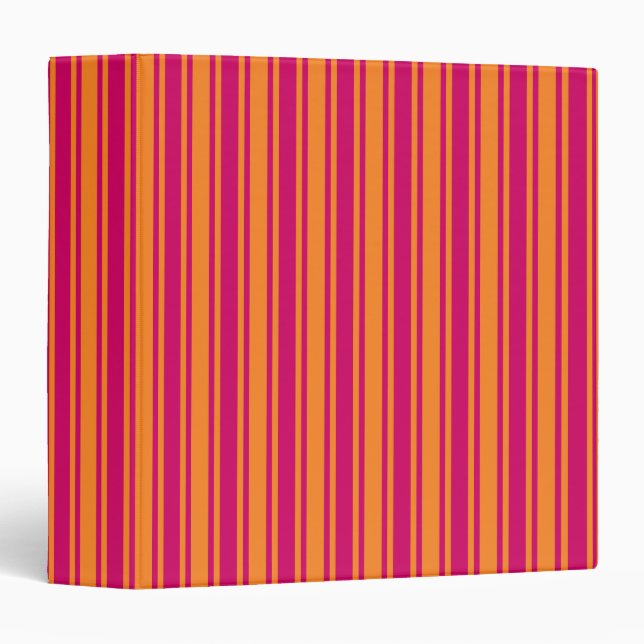 Pink and orange candy stripes binder (Front/Spine)