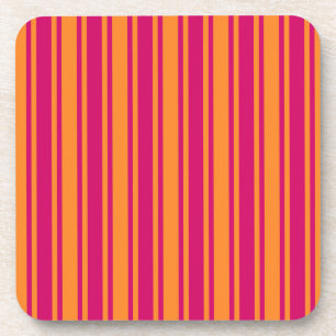 Pink and orange candy stripes coaster