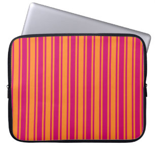 Pink and orange candy stripes laptop sleeve
