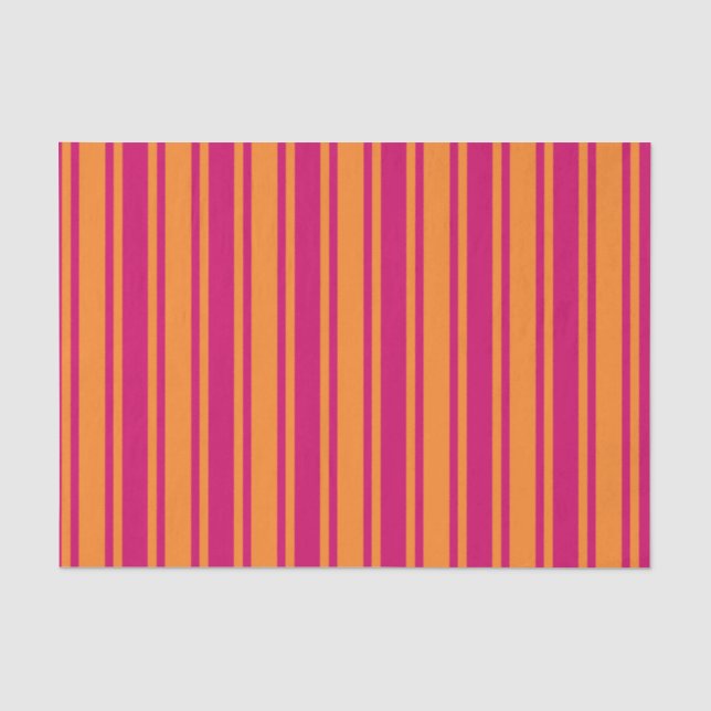 Pink and orange candy stripes tissue paper (Front)