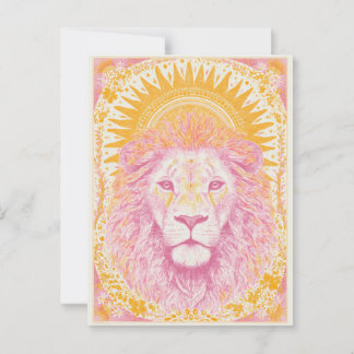 Pink and Orange Celestial Lion Postcard
