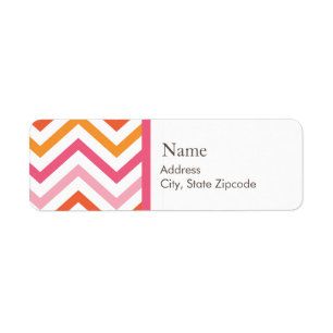 Pink and Orange Chevron Address Label