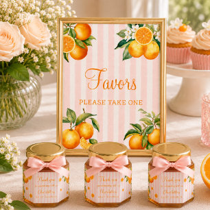 Pink and Orange Citrus Baby Shower Custom sign