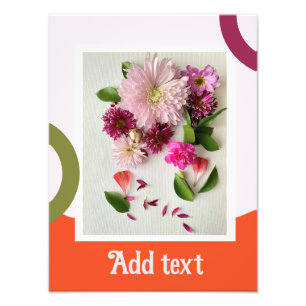 Pink and Orange Floral Art Photo Print
