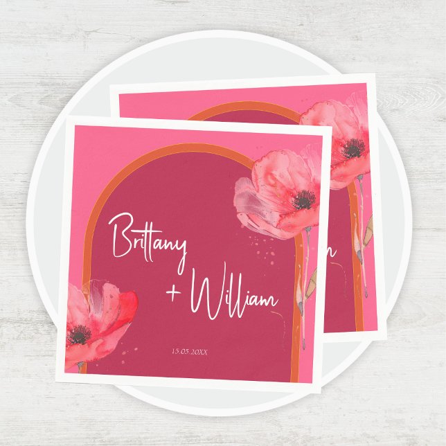 Pink and Orange Floral Bloom Vibrant Napkin (Creator Uploaded)