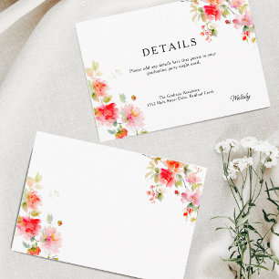 Pink and Orange Floral Details Graduation Enclosure Card