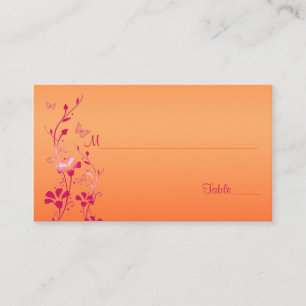 Pink and Orange Floral with Butterflies Placecards
