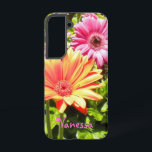 Pink and Orange Gerber Daisies -* personalize* Samsung Galaxy Case<br><div class="desc">Bright Pink and Orange Gerber Daisies look marvellous on this Phone case that you can personalize with your name or initials</div>