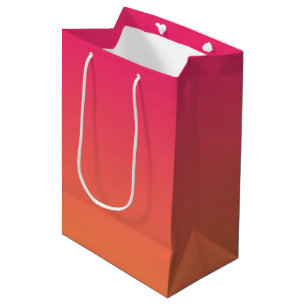 Pink and orange gradient medium gift bag