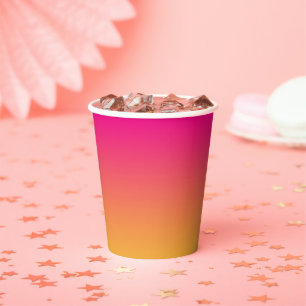 Pink and orange gradient paper cups