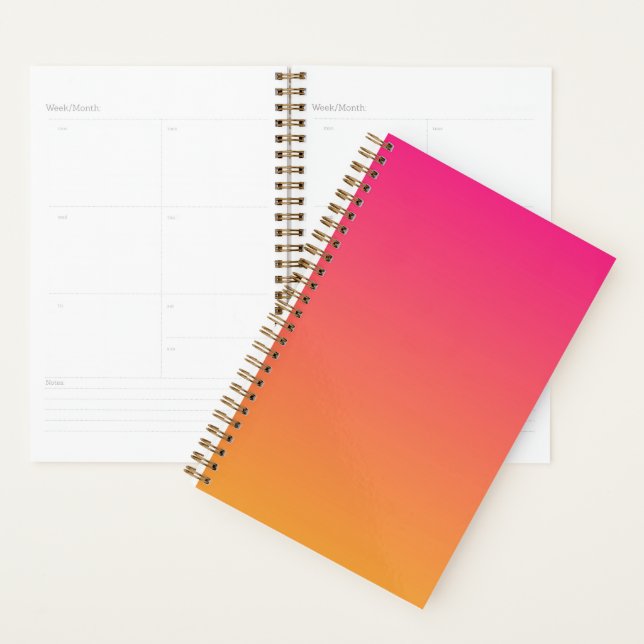 Pink and orange gradient planner (Display)