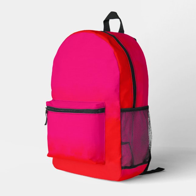 Pink and Orange Gradient  Printed Backpack (Back Corner Right)