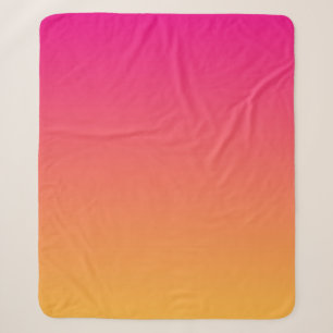 Pink and orange gradient sherpa blanket