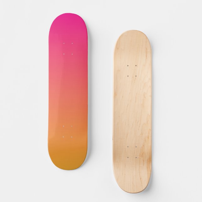 Pink and orange gradient skateboard (Front)