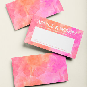 Pink and Orange Graduate Student Graduation Party Advice Card