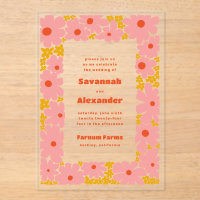 Pink and Orange Groovy Blooms Boho Wedding