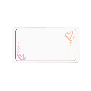 Pink and Orange Hearts Address Labels