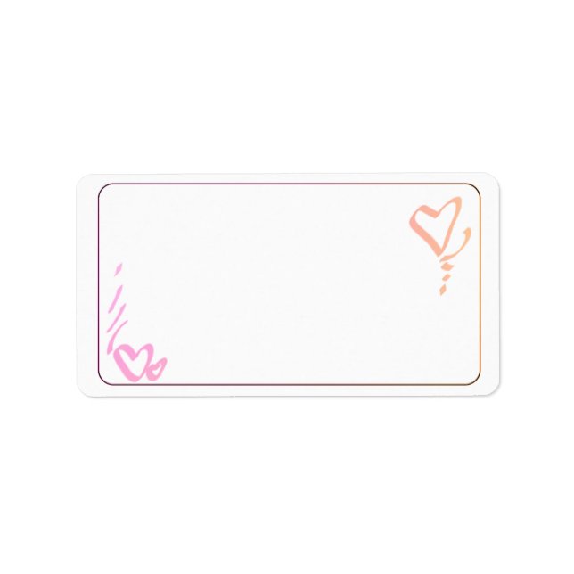 Pink and Orange Hearts Address Labels (Front)