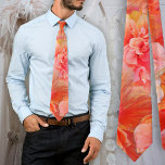 Pink and Orange Hibiscus Flowers Tie<br><div class="desc">Groom’s tie for a tropical wedding. All over pattern of big hibiscus flowers shades of orange, pink and yellow. Perfect for a seaside wedding or tropical workplace.</div>