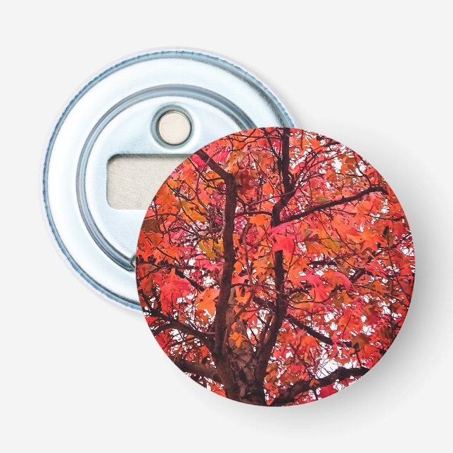 Pink and orange leaves bottle opener (Front)