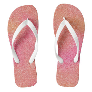 pink and orange Marble Swirl Abstract Flip Flops