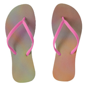 pink and Orange Marble Texture Flip Flops