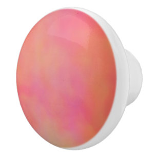 Pink and Orange Marrbled Cloud abstract Ceramic Knob