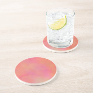 Pink and Orange Marrbled Cloud abstract Coaster